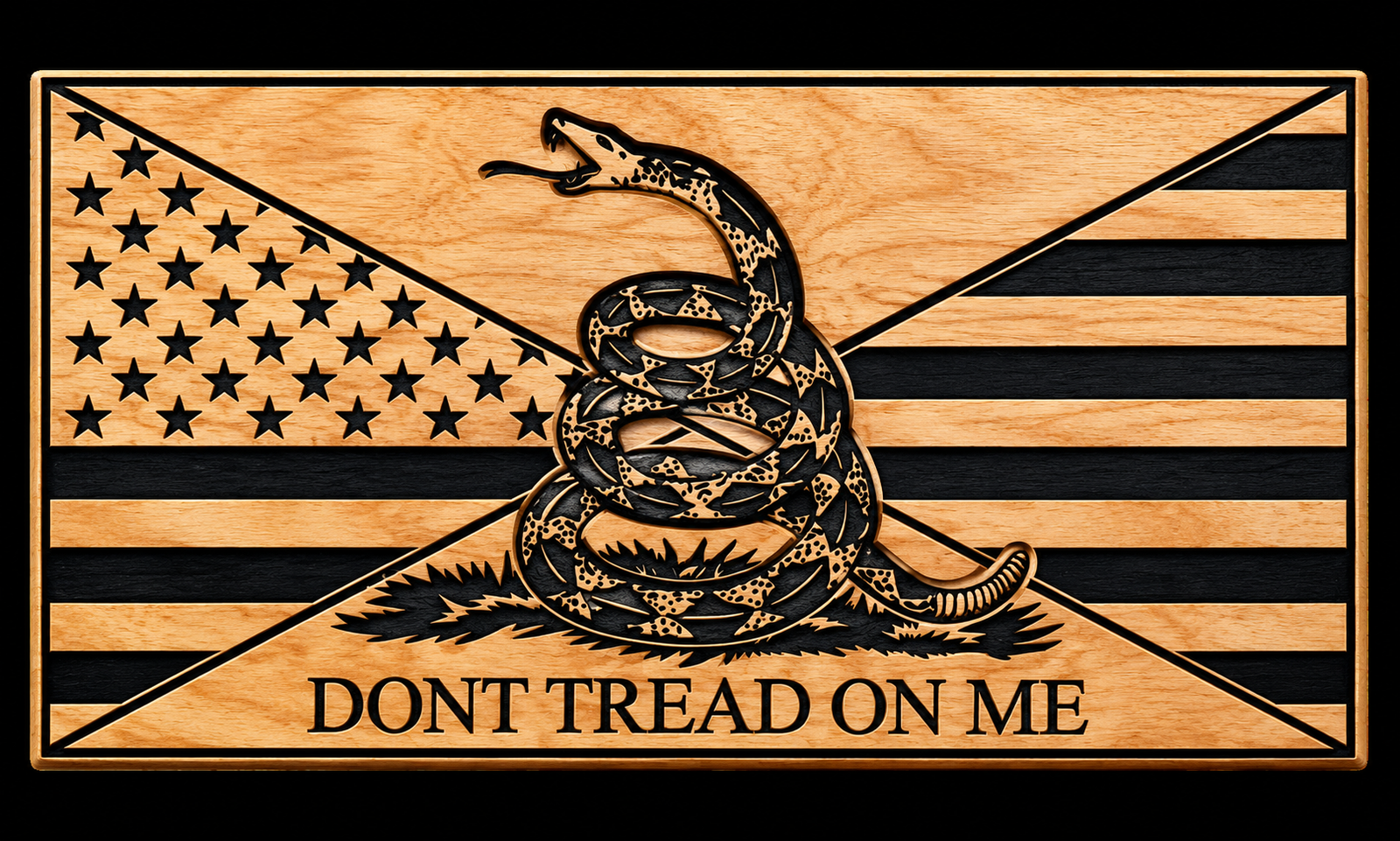 Don't Tread On Me custom CNC carving by Singed Impressions